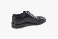 Buckle loafer with floral leather toe - Blue