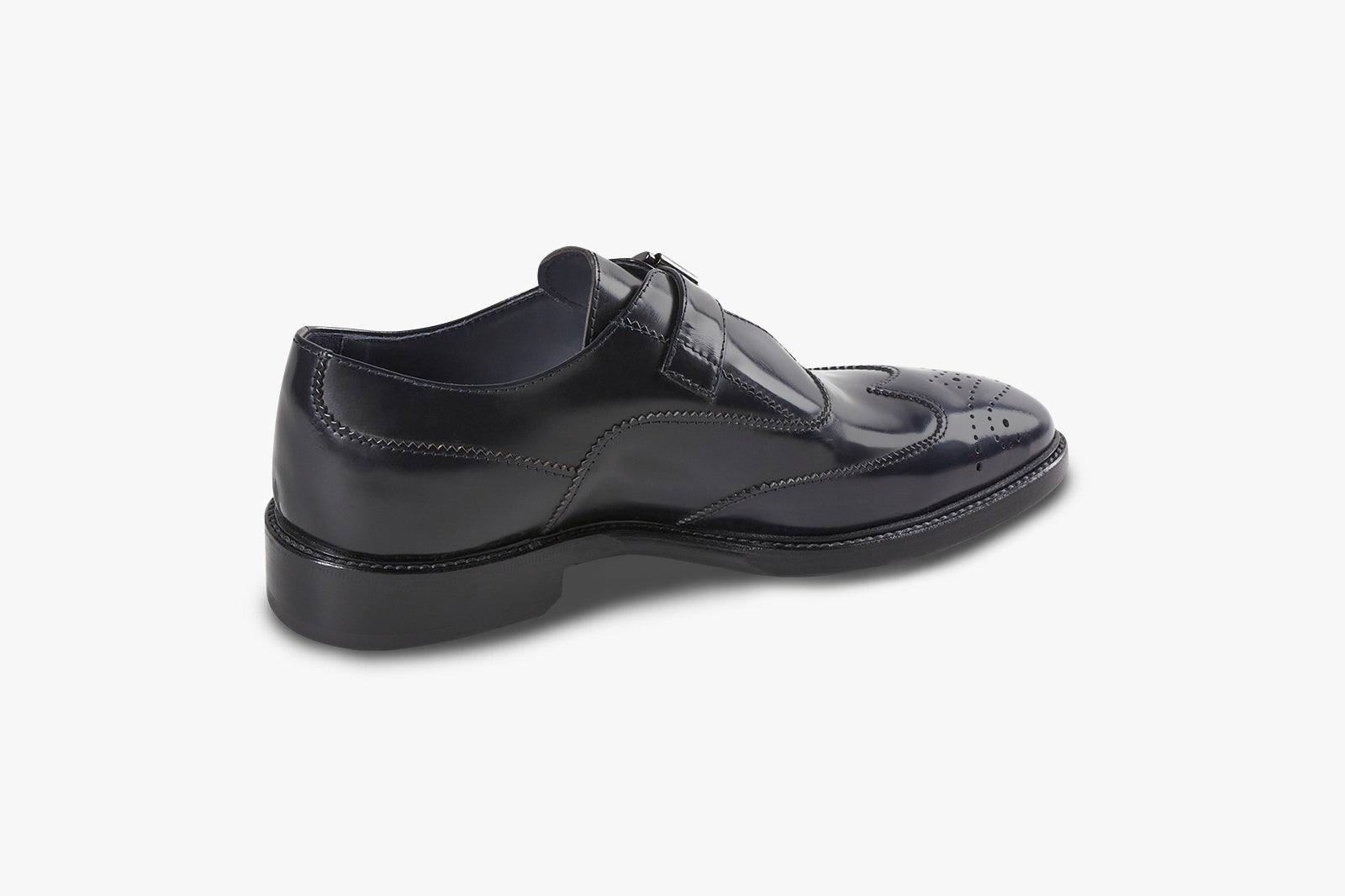 Buckle loafer with floral leather toe - Blue