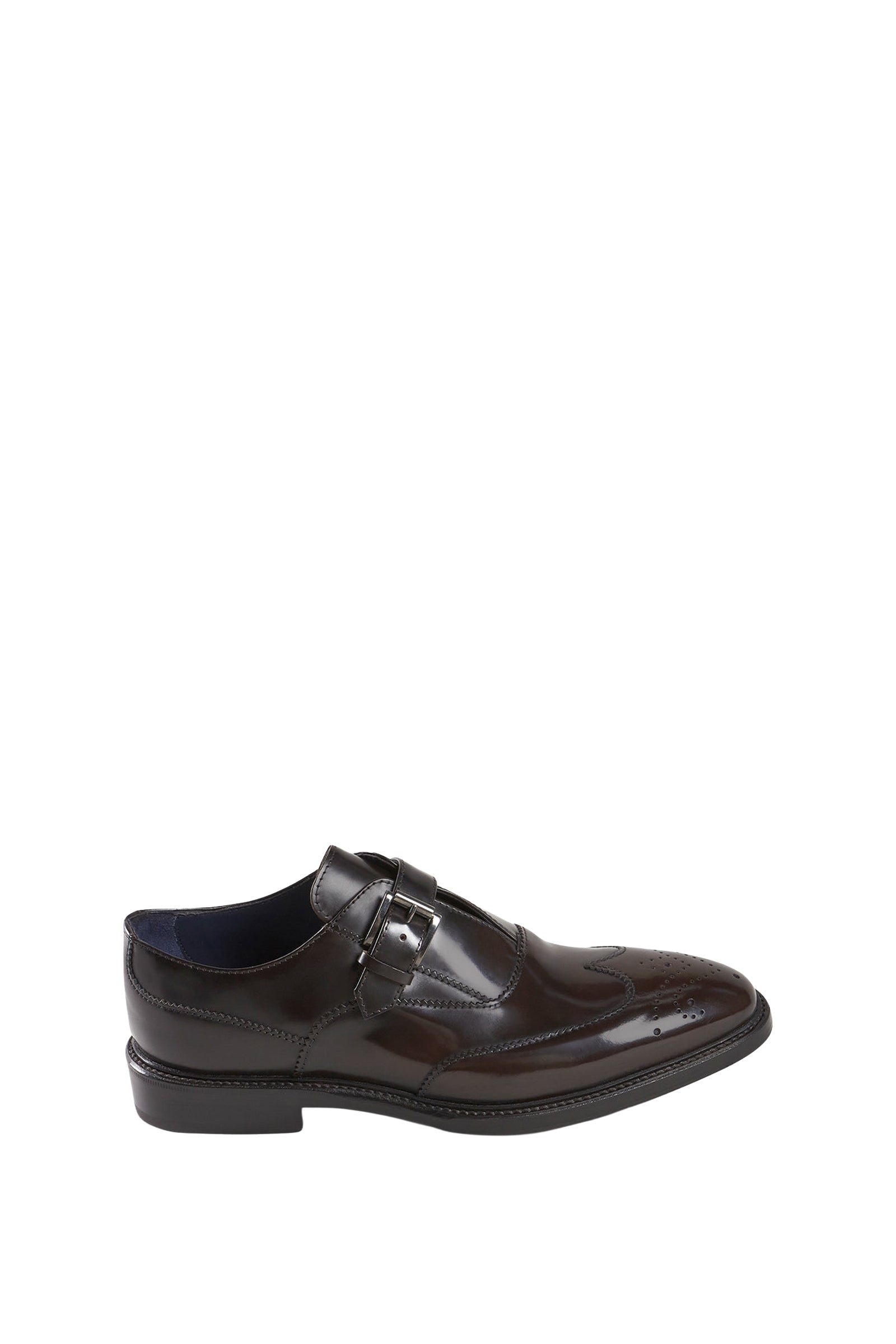 Derbies ceinturés en cuir - Marron & Bleu