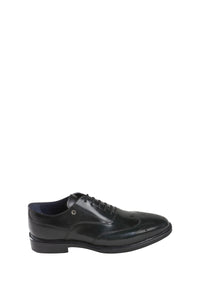 Derbies with openwork pattern in leather - Black