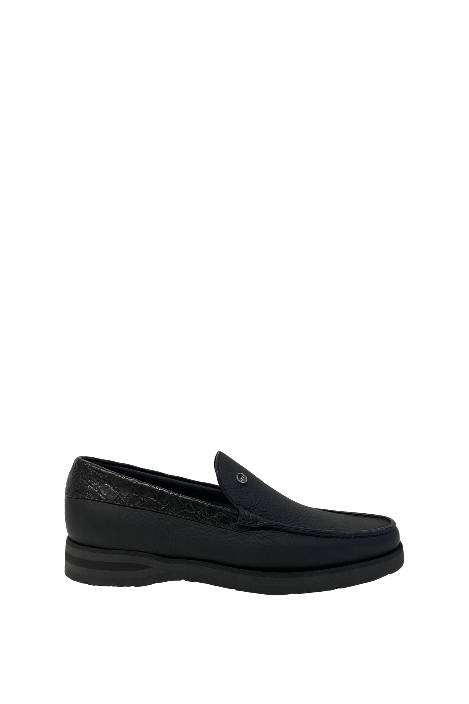 Mocassins à plateforme en cuir exotique - Noir