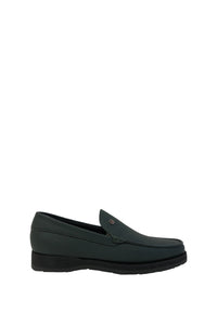 Mocassins à insigne métallique en cuir - Vert & Noir