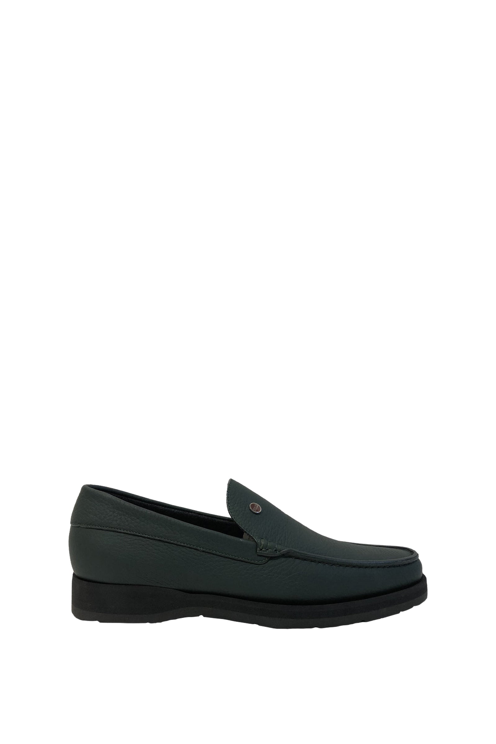 Mocassins à insigne métallique en cuir - Vert & Noir