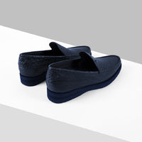 Mocassins à semelle épaisse en cuir exotique - Bleu