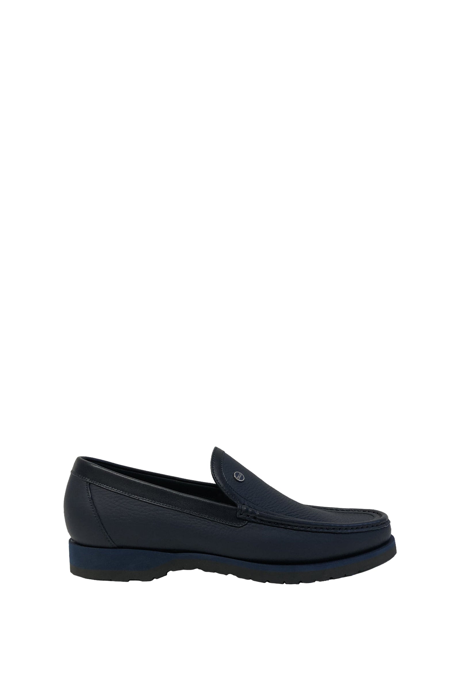 Mocassins avec détail métallique en cuir exotique - Bleu