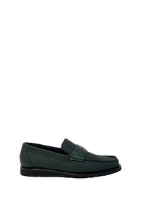 Mocassins à sangle en cuir exotique - Vert