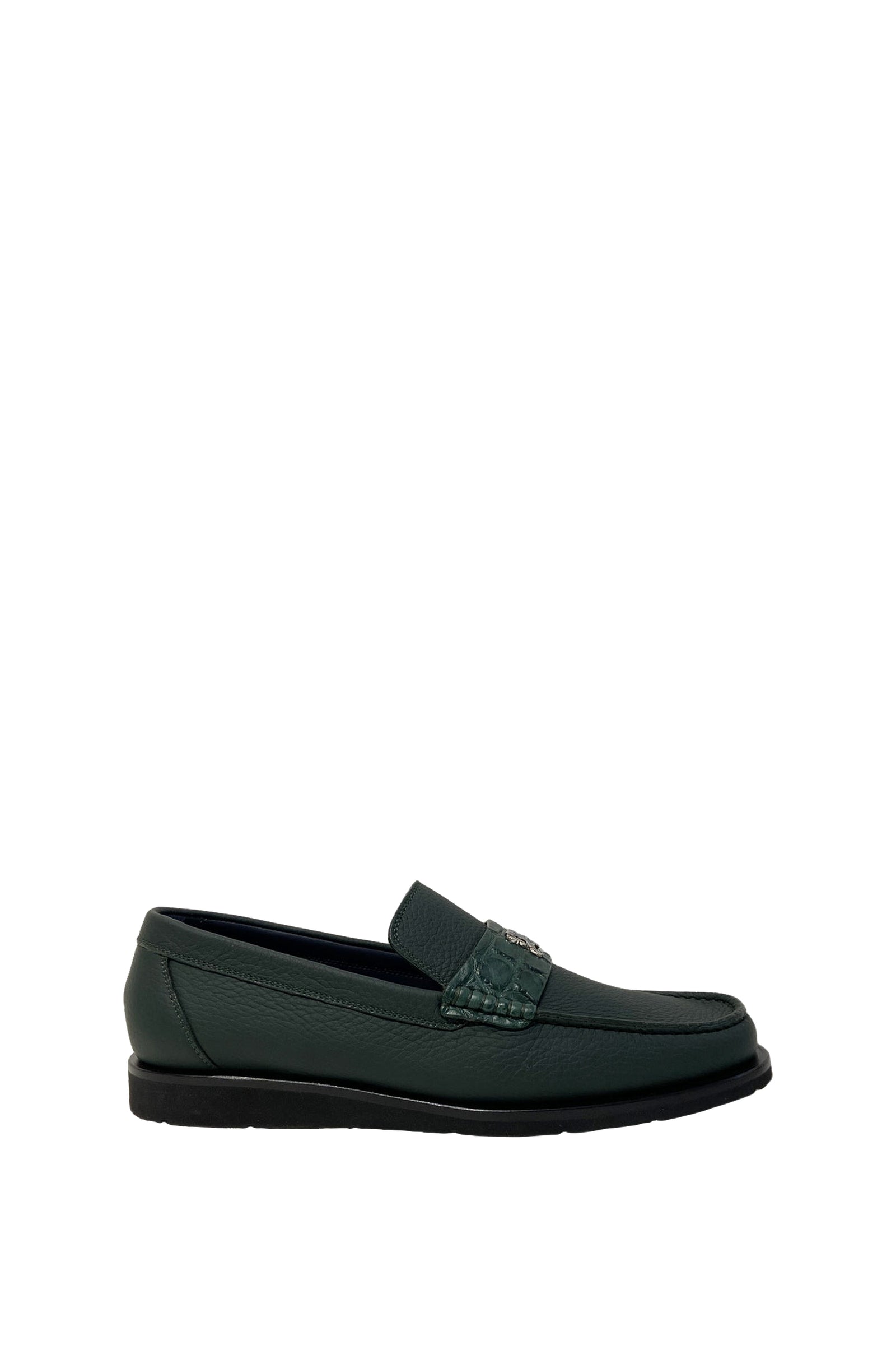 Mocassins à sangle en cuir exotique - Vert
