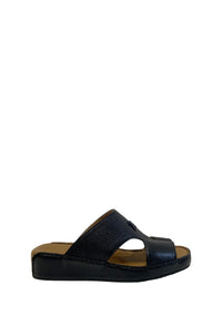 Mules à découpes en cuir exotique - Noir & Camel