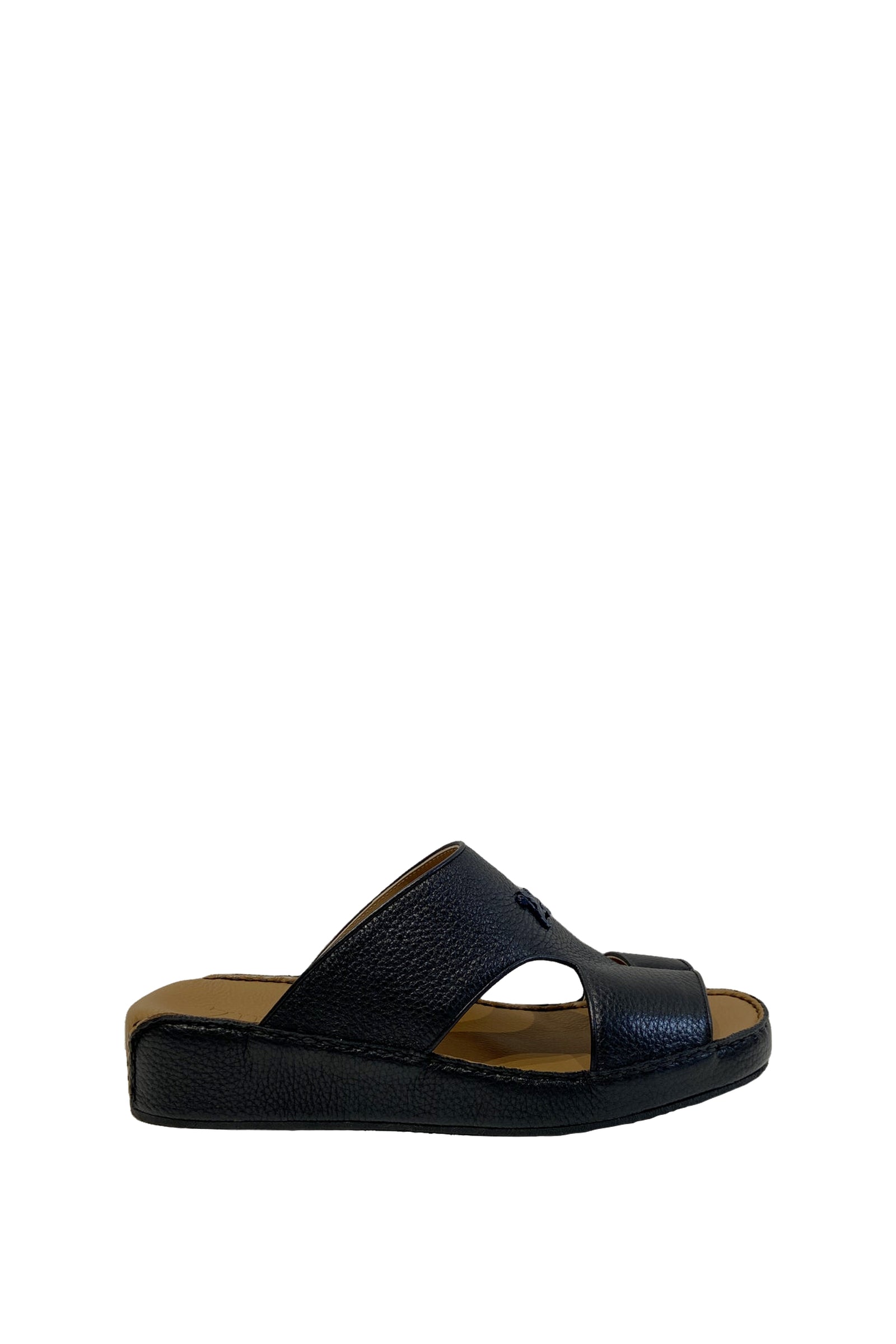 Mules à découpes en cuir exotique - Noir & Camel