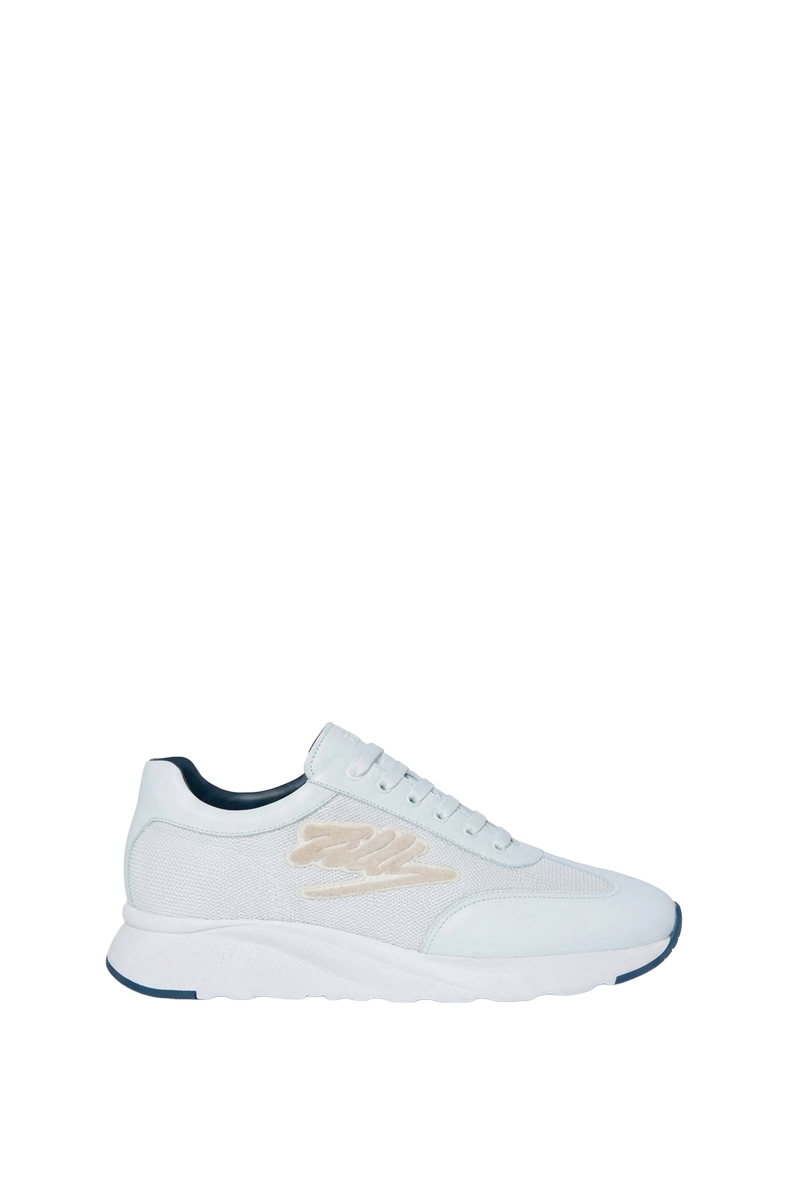 Sneakers basses à motif abstrait en cuir - White