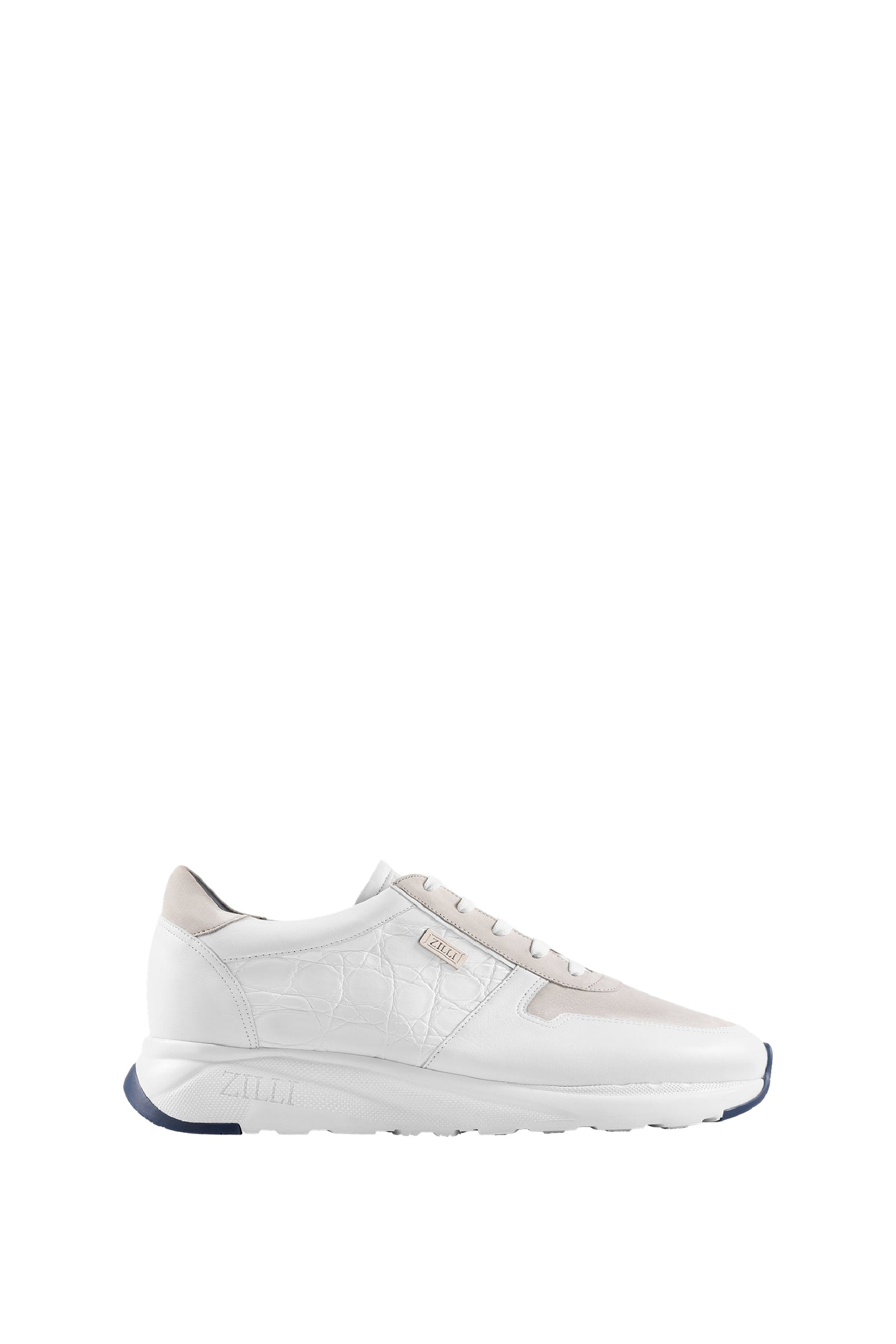 Baskets basses en cuir - Blanc & Beige
