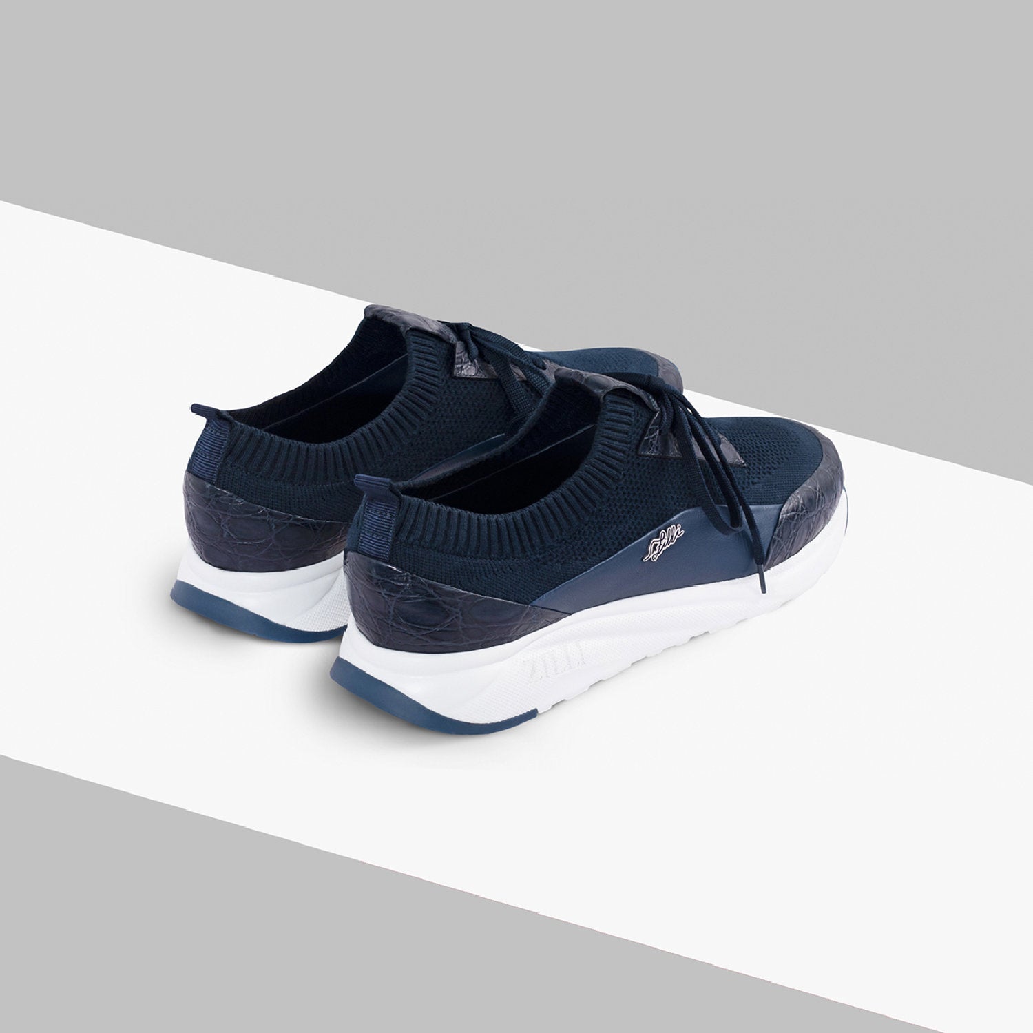 Baskets basses cuir - Bleu & Blanc