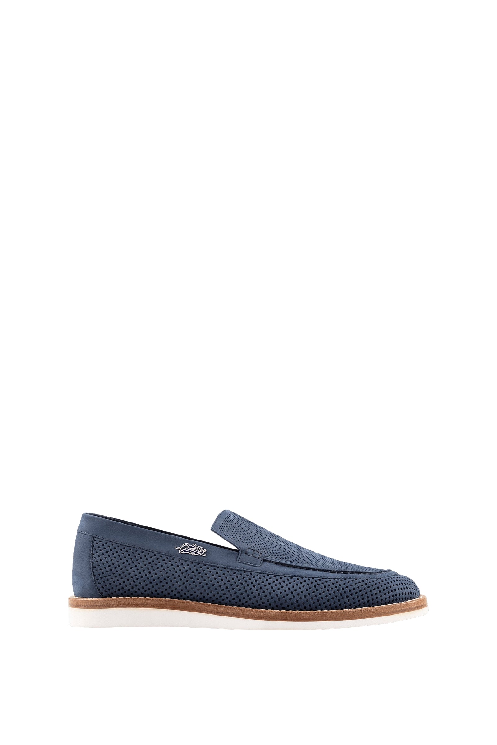 Perforated suede loafers - Blue