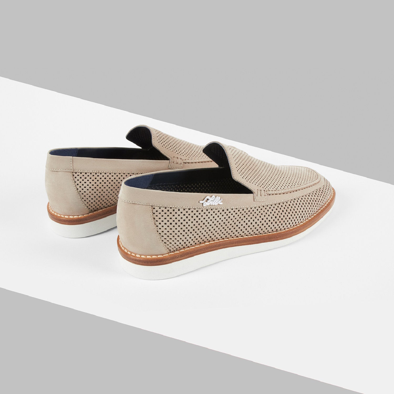 Mocassins à motif ajouré en daim - Beige