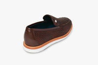 Mocassins à tressage en cuir - Marron
