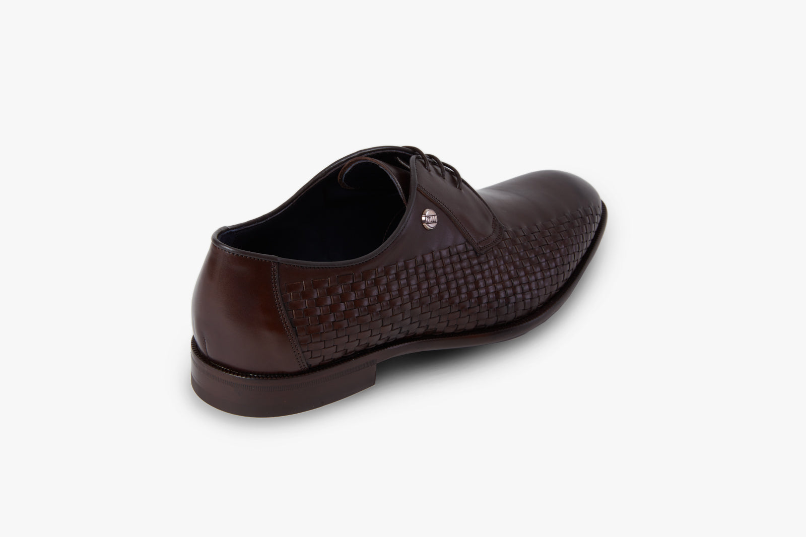 Derbies à motif tressé en cuir - Marron & Bleu