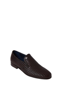 Woven leather loafers - Brown