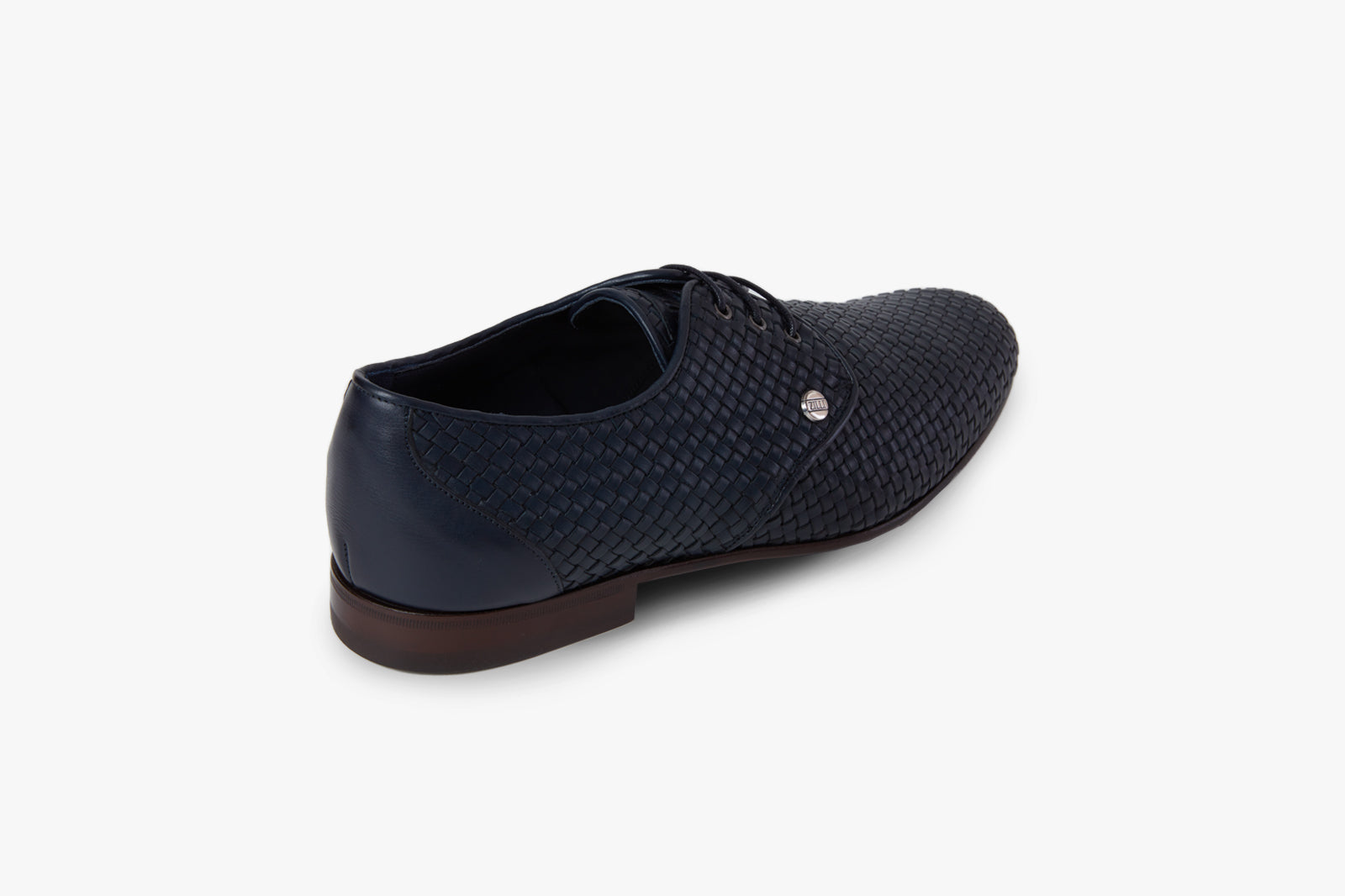 Derbies à motif tressé en cuir - Bleu & Marron
