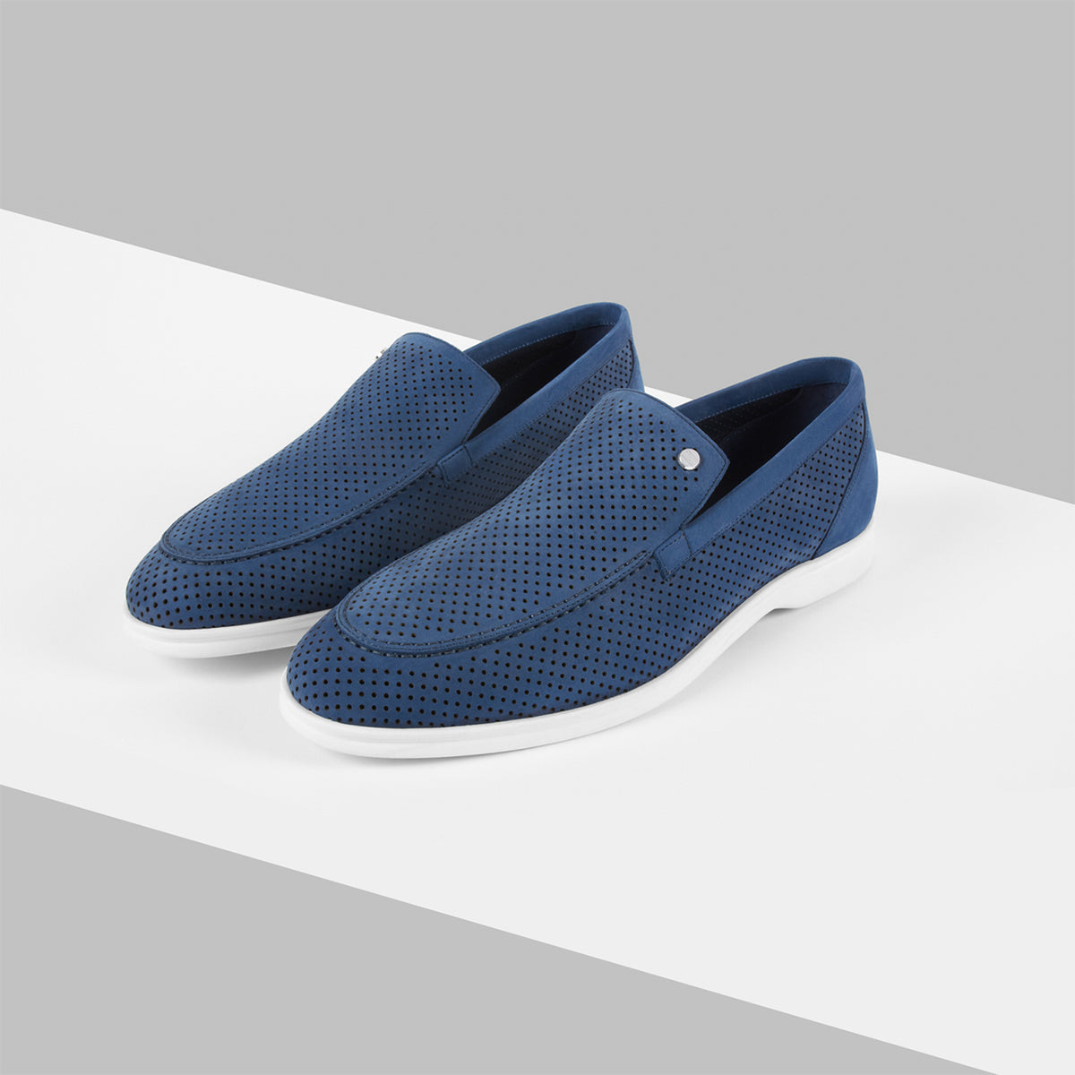 Mocassins à motif ajouré en cuir précieux - No color
