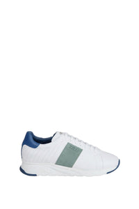 Baskets basses à empiècements en cuir - Blanc & Vert