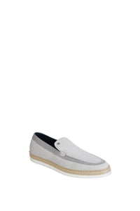 Mocassins avec détail métallique en cuir - Gris & Beige