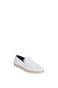 Woven moccasins in exotic leather - White