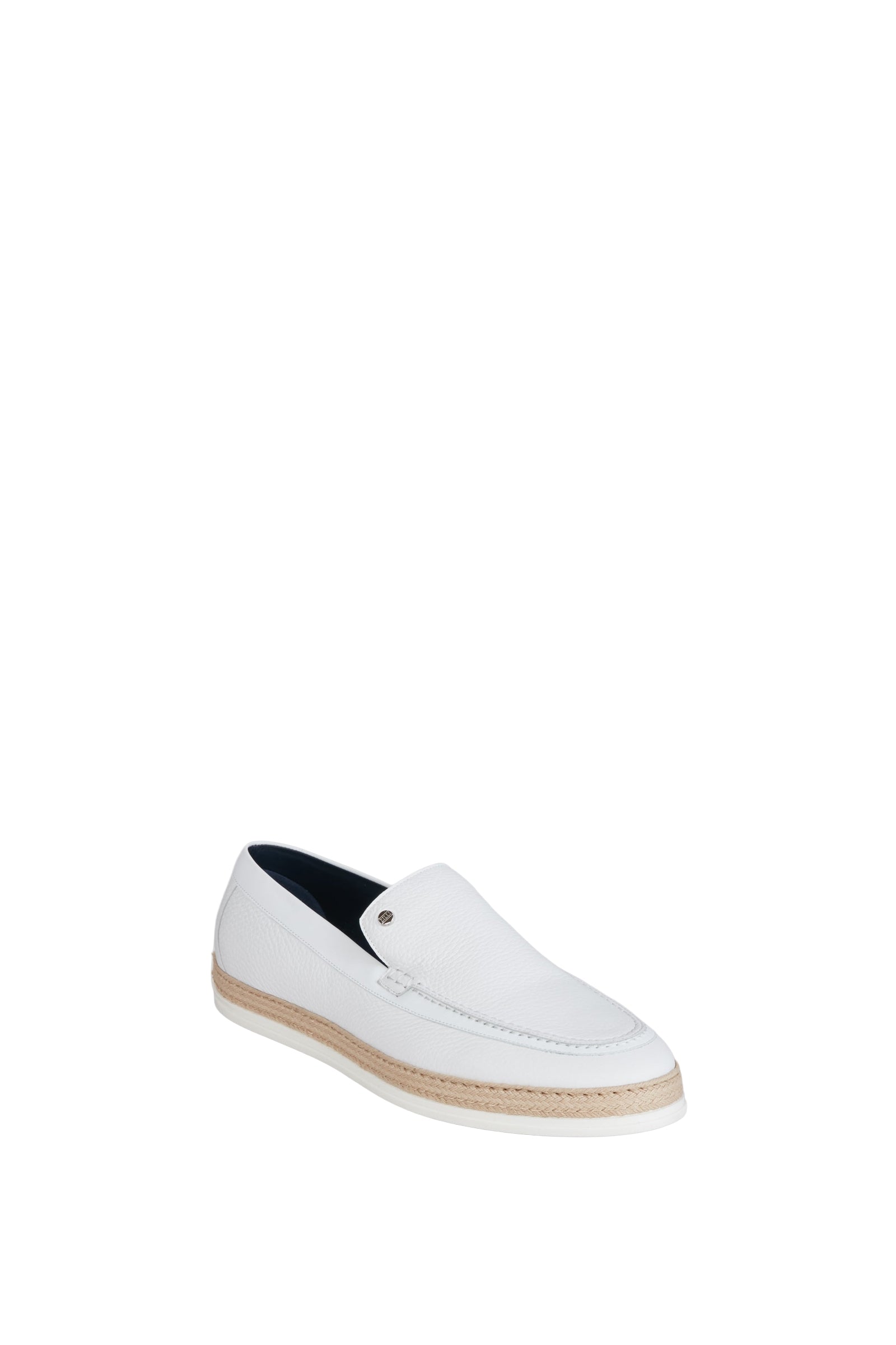 Woven moccasins in exotic leather - White