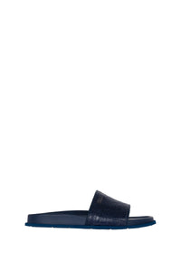 Flat leather mules - Blue