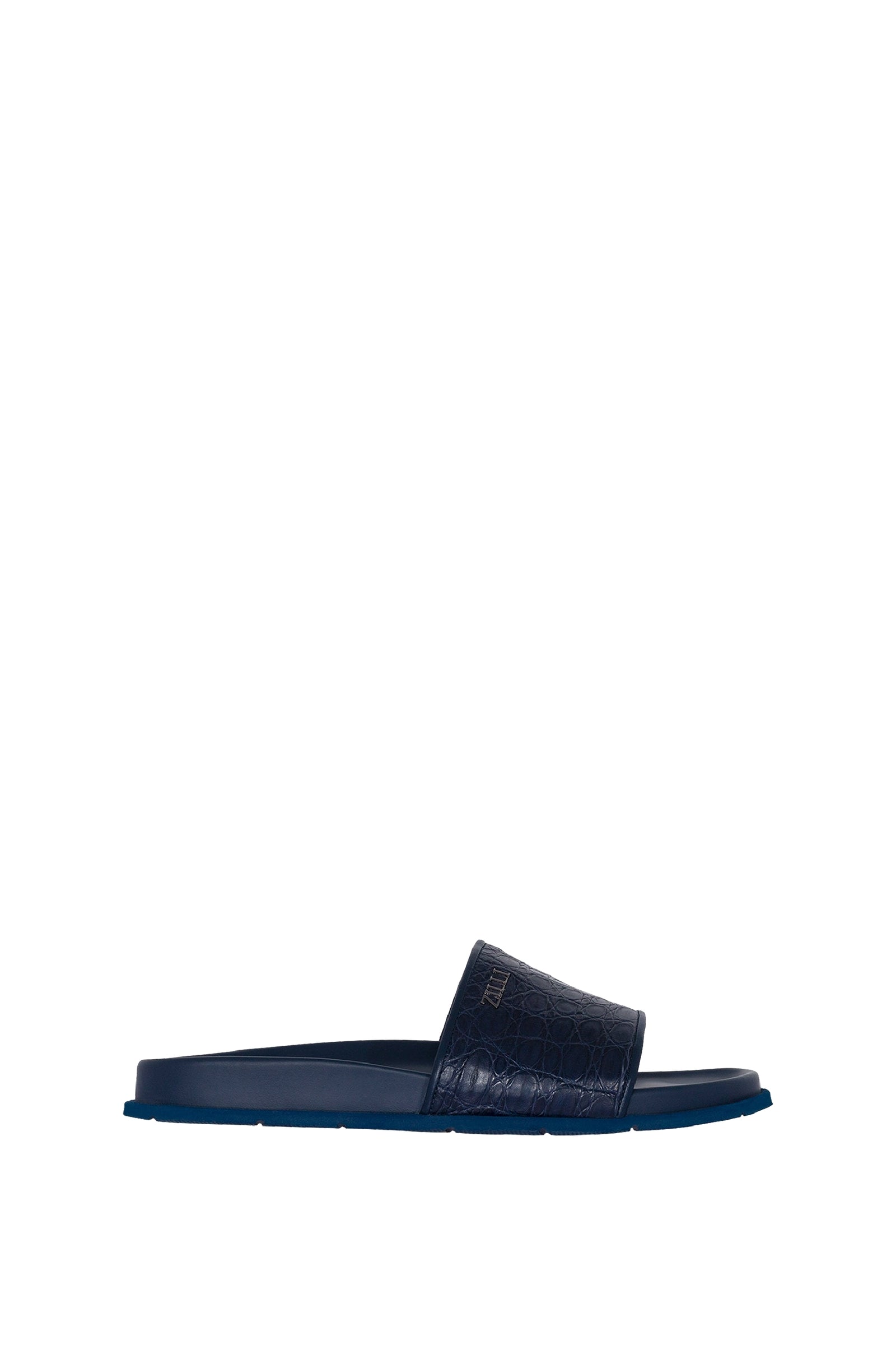Flat leather mules - Blue