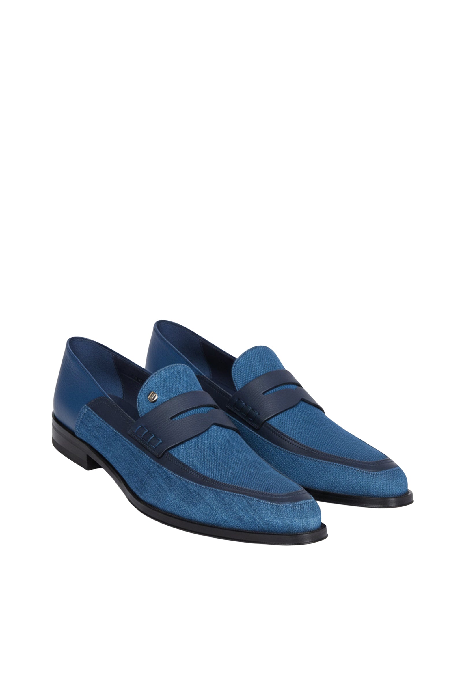 Mocassins à bride penny en daim - Blue Dark Navy