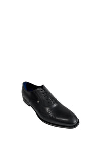 Richelieu à motif fleuri ajouré en cuir - Noir