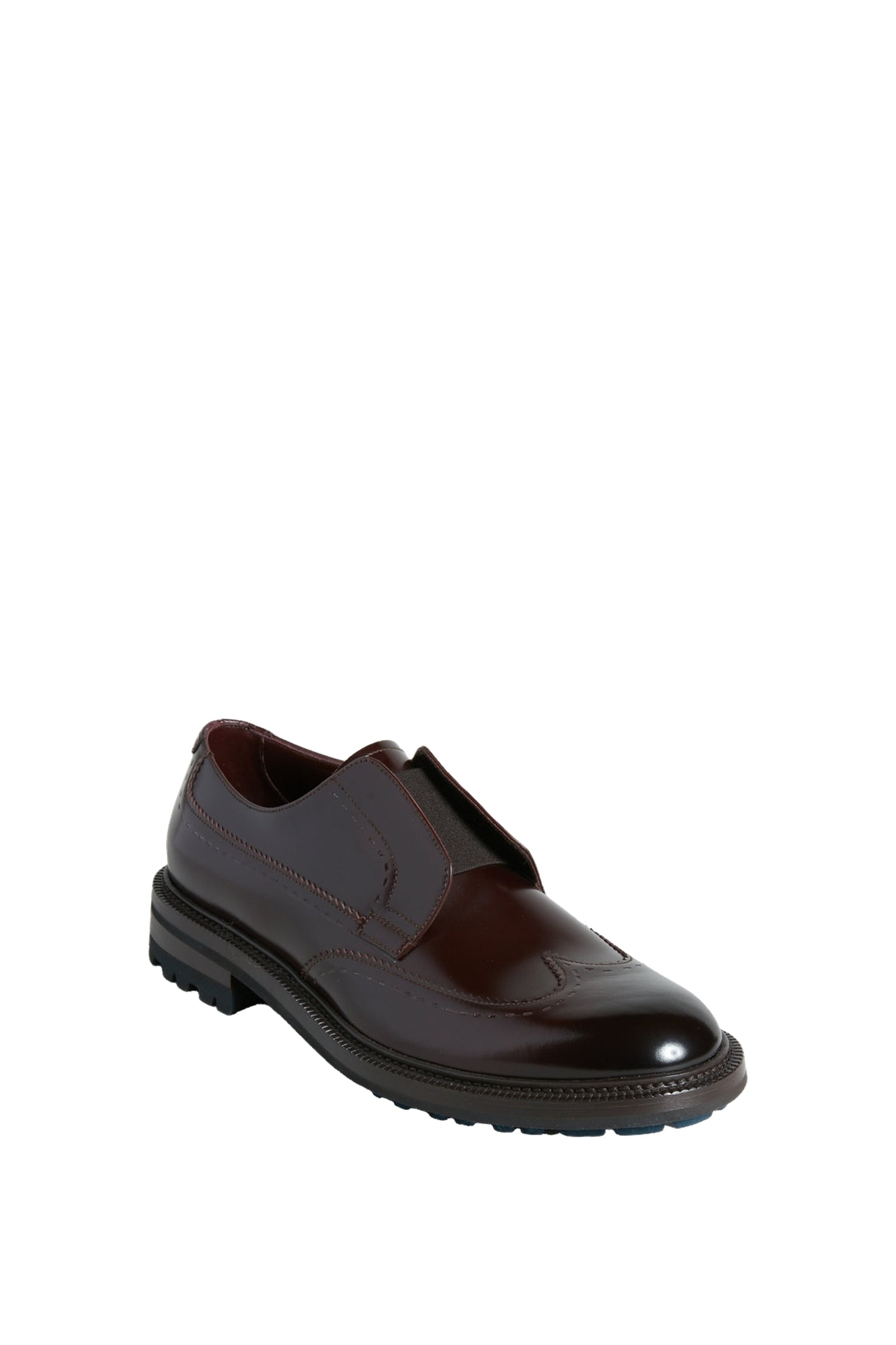 Mocassins en cuir - Bordeaux & Bleu