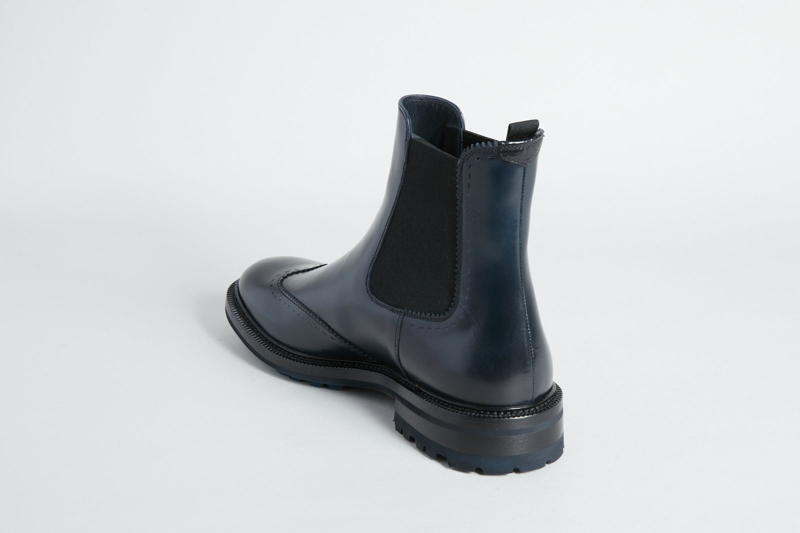 Bottines Chelsea richelieu ajouré en cuir - Bleu