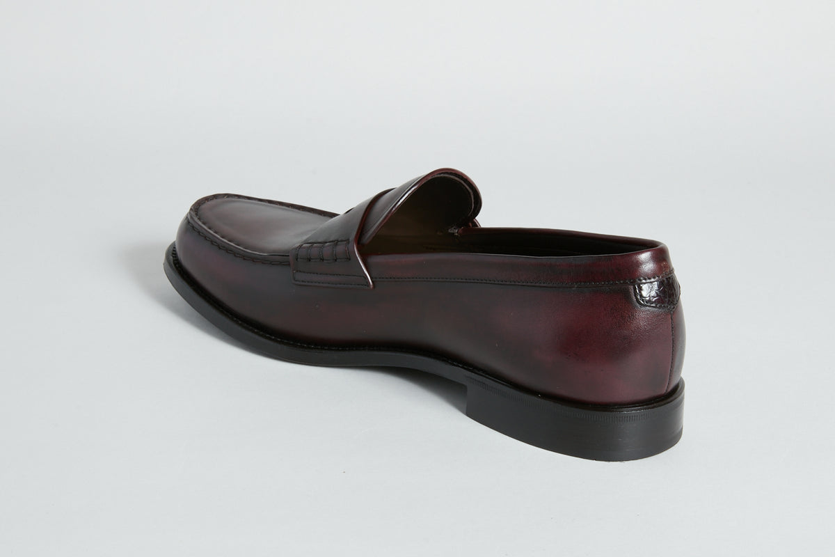 Mocassins en cuir précieux - Bordeaux