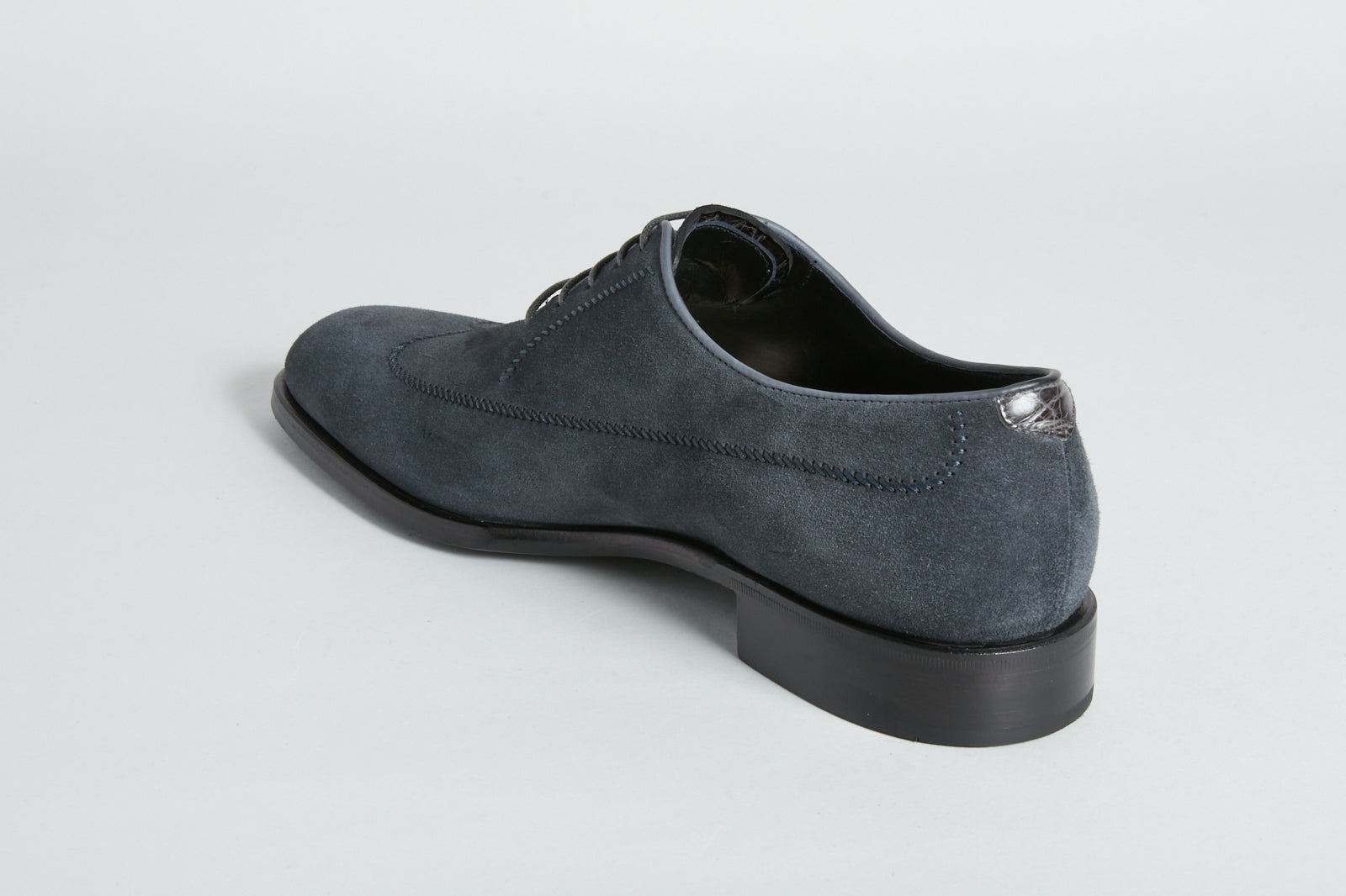 Derbies à empiècement en cuir exotique - Bleu