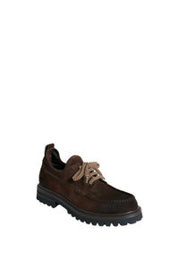 Mocassins semelle crantée en daim - Marron