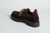 Mocassins semelle crantée en daim - Marron