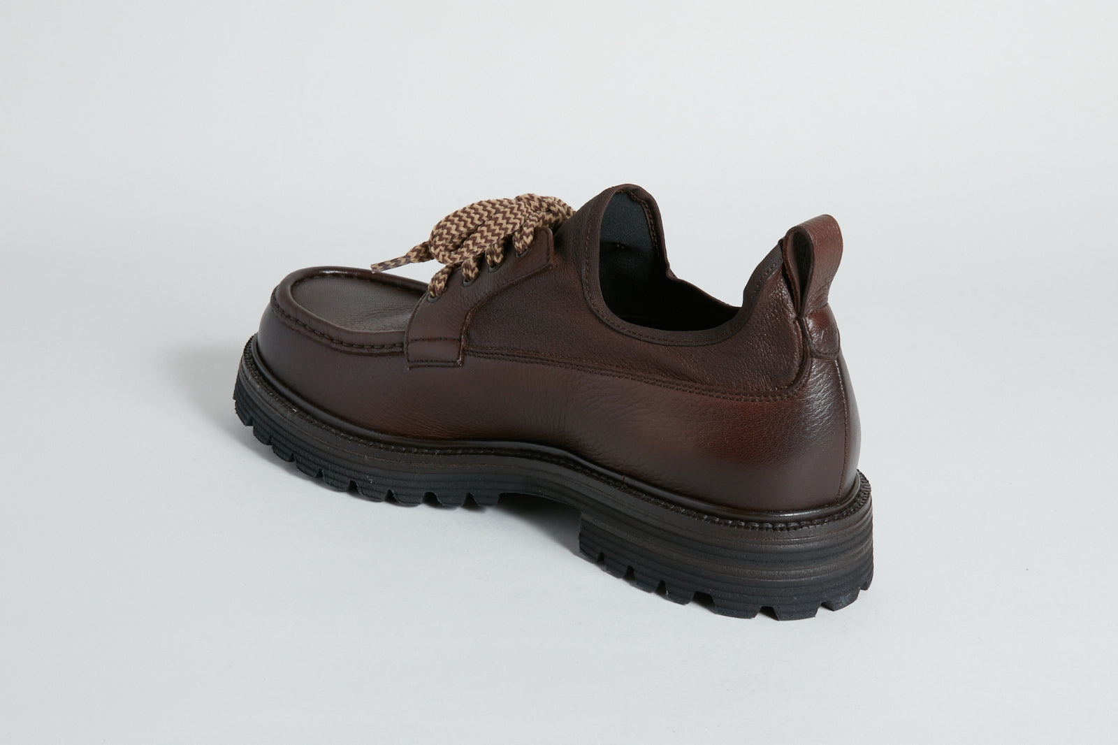Mocassins à semelle épaisse crantée en cuir exotique - Marron