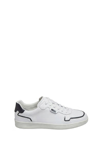 Baskets basses en cuir - Blanc & Bleu