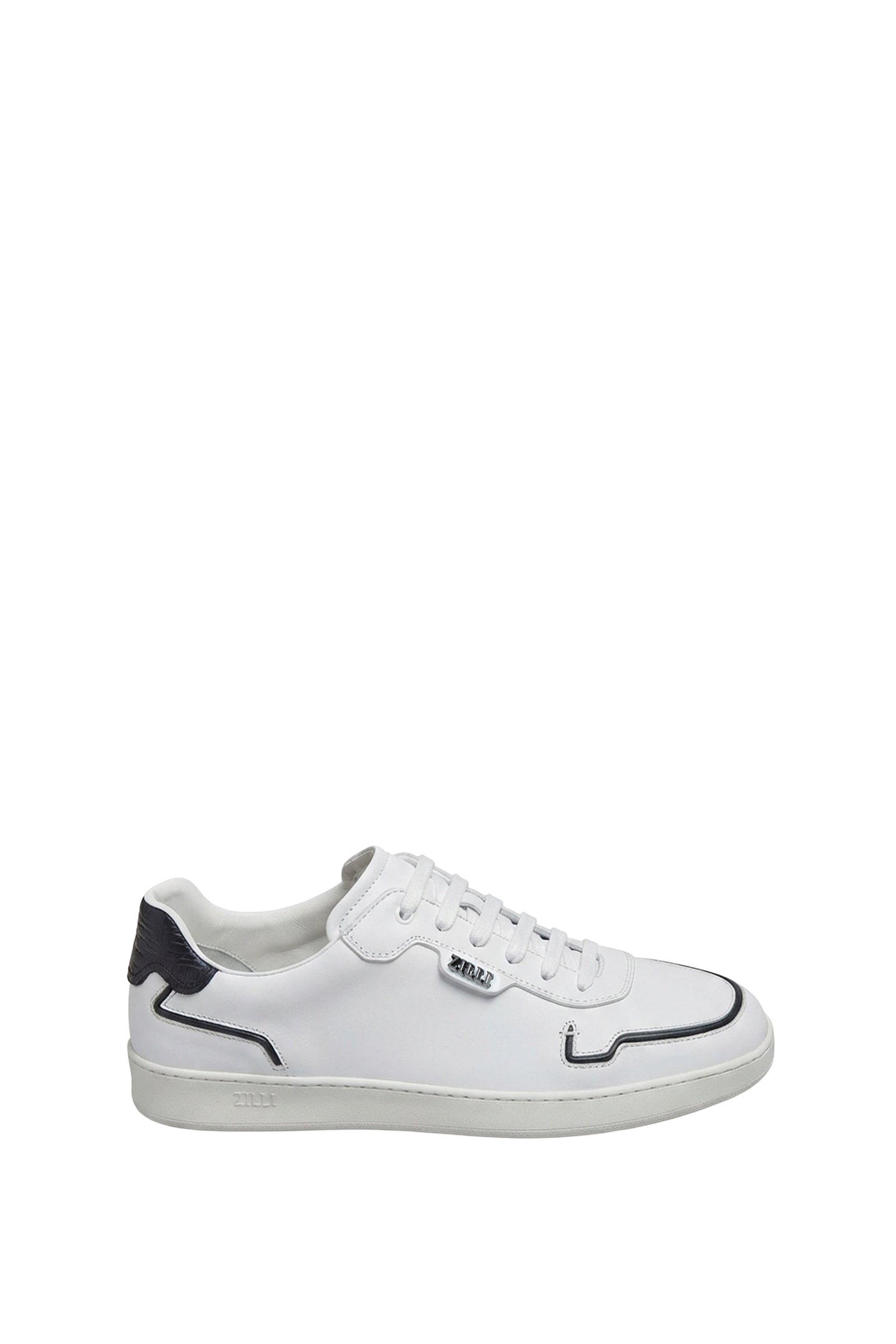 Baskets basses en cuir - Blanc & Bleu