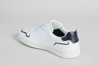 Baskets basses en cuir - Blanc & Bleu