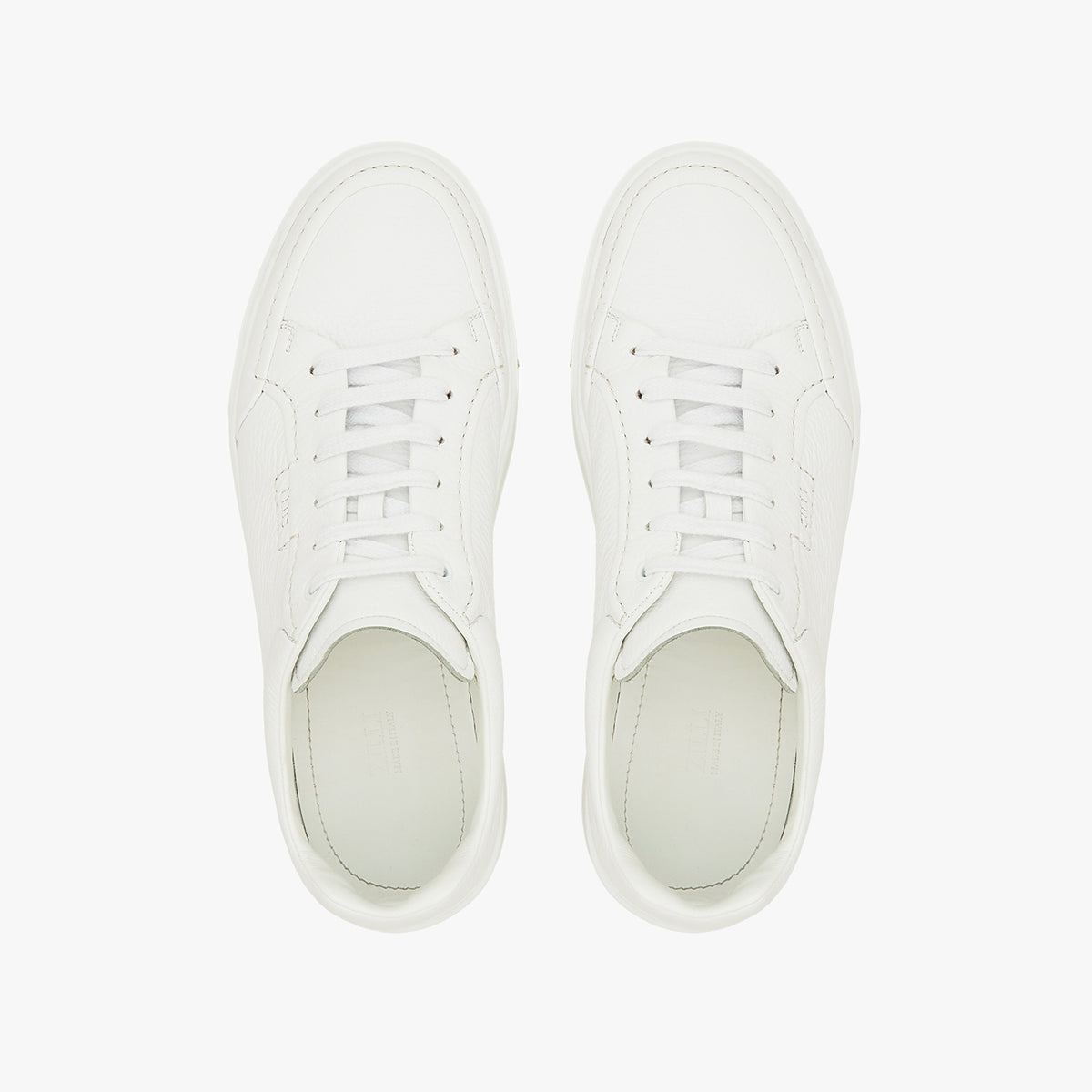 Baskets basses en cuir précieux - White