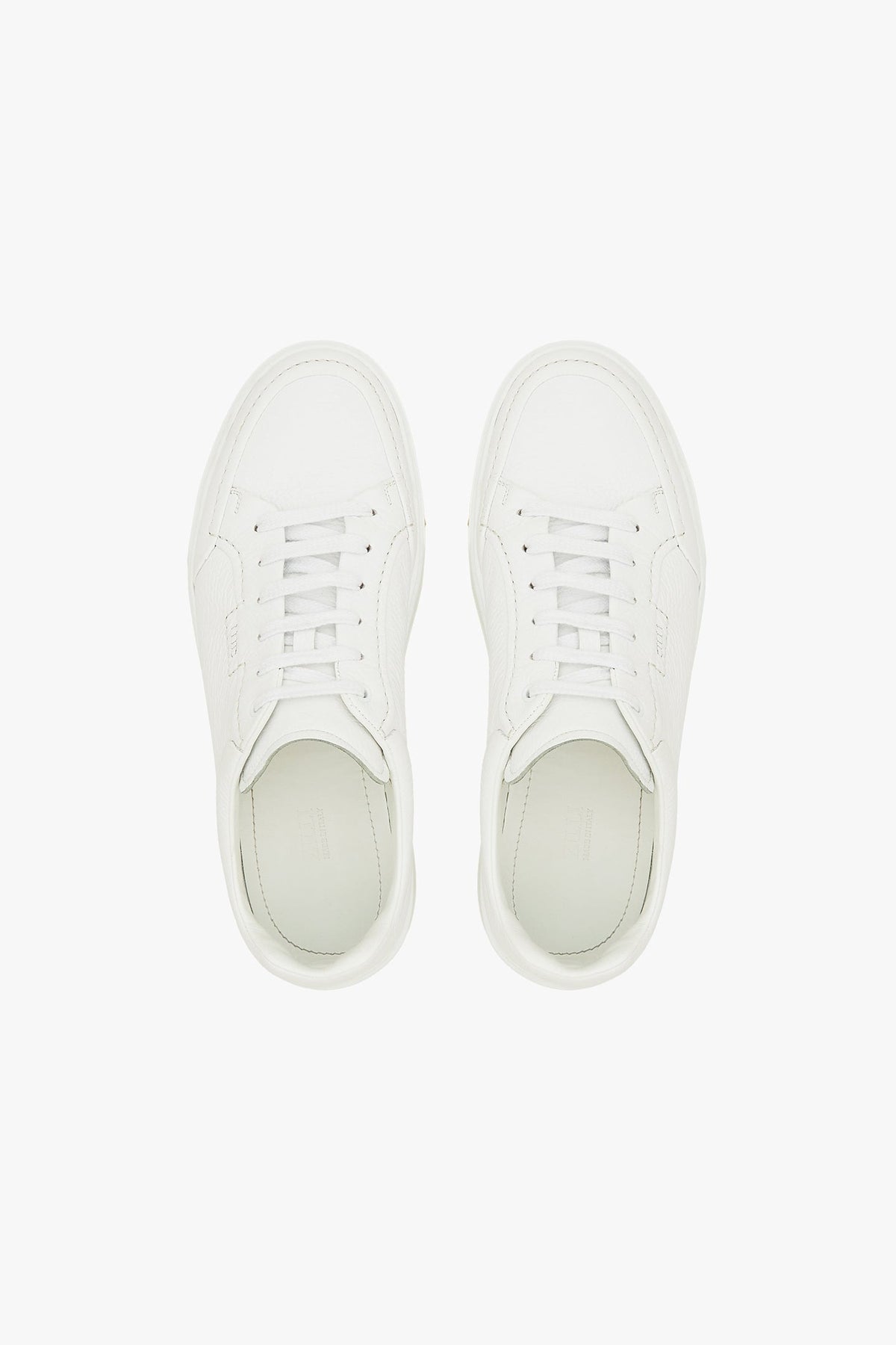 Sneakers basses en cuir précieux - White