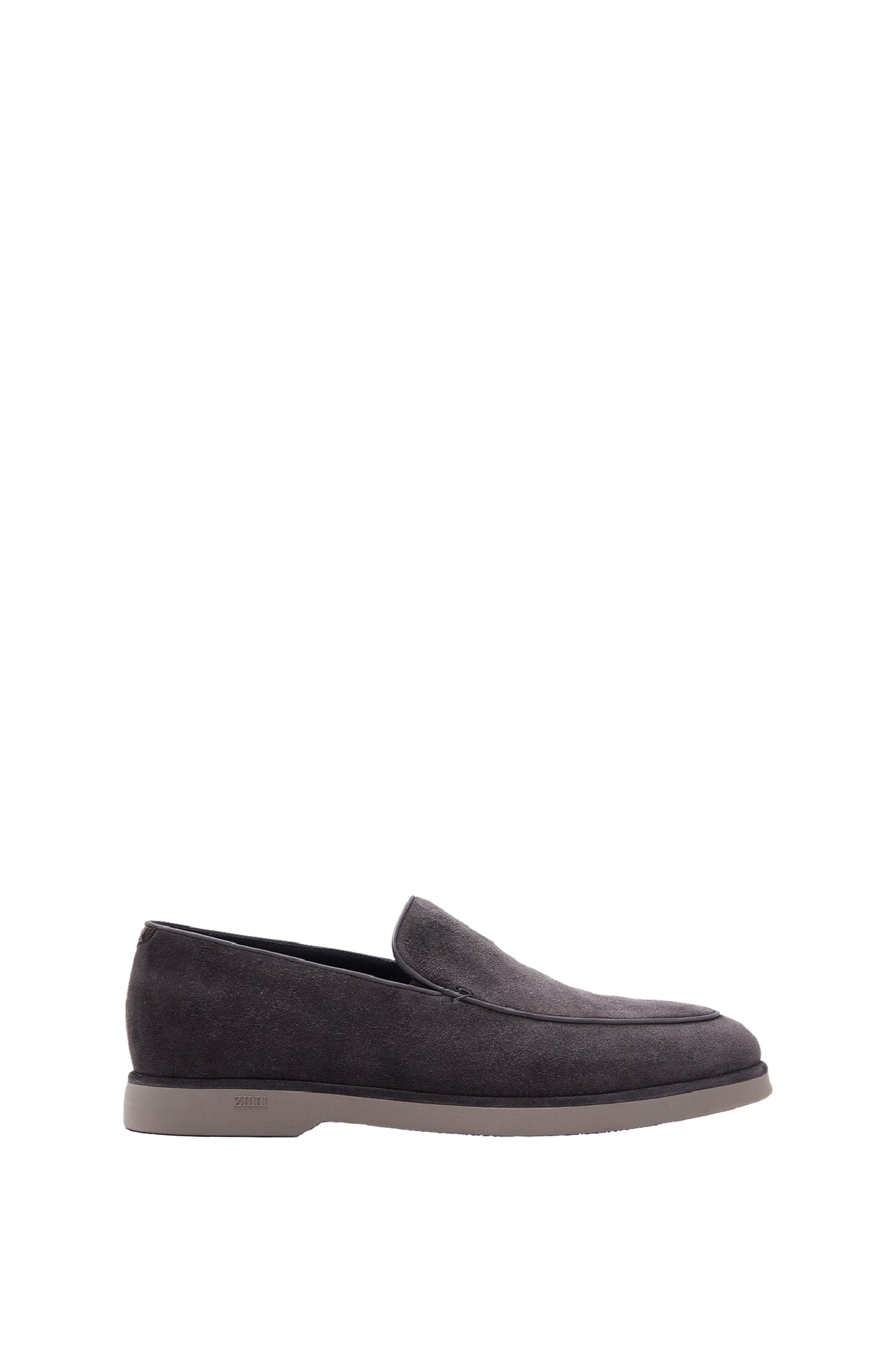 Mocassins à surpiqûres en cuir exotique - Gris & Beige