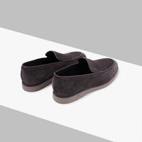 Mocassins à surpiqûres en cuir exotique - Gris & Beige