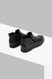 Grained leather ankle boots - Black