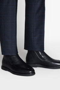 Grained leather ankle boots - Black