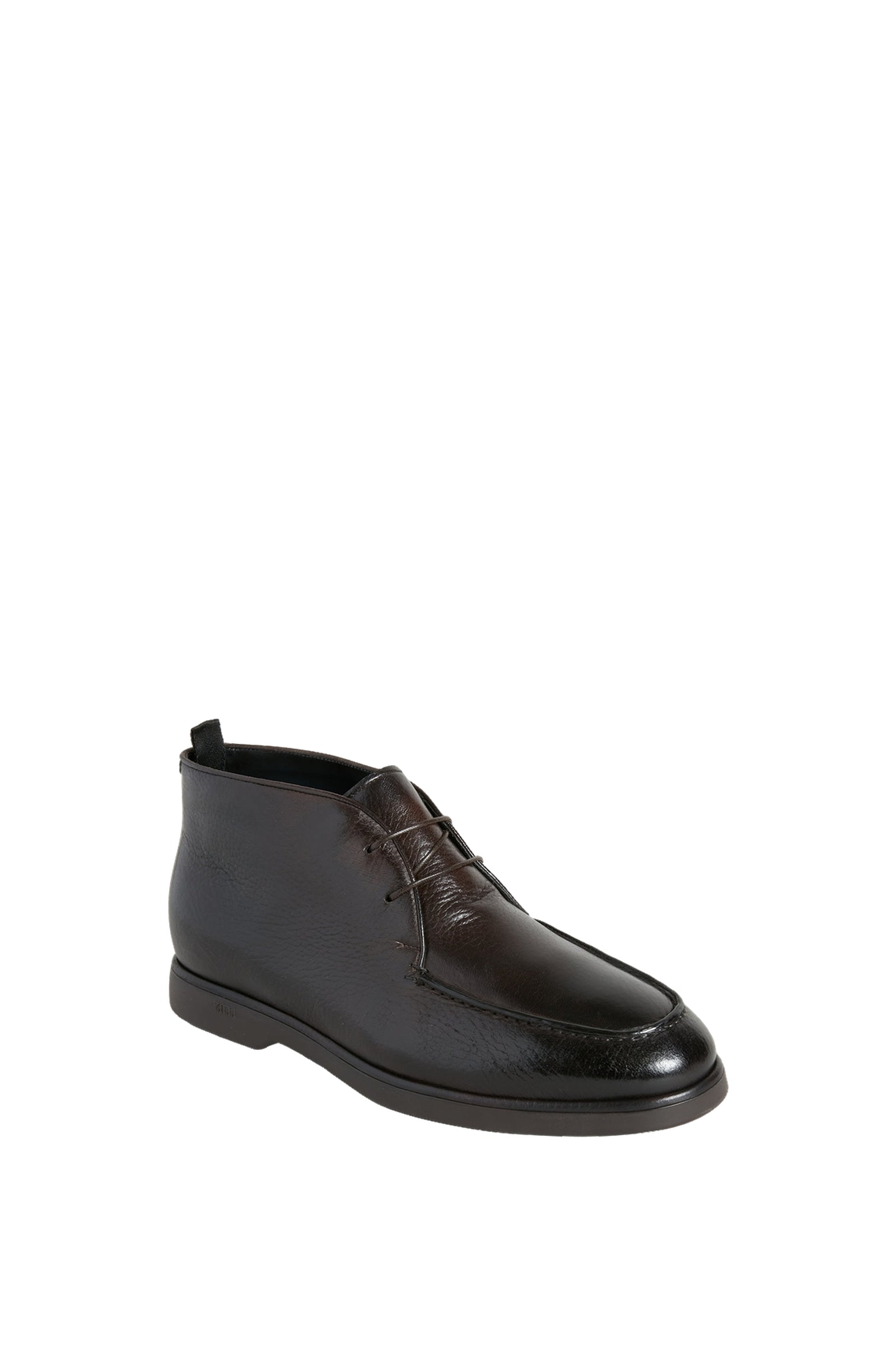 Bottines à lactes en cuir exotique - Marron