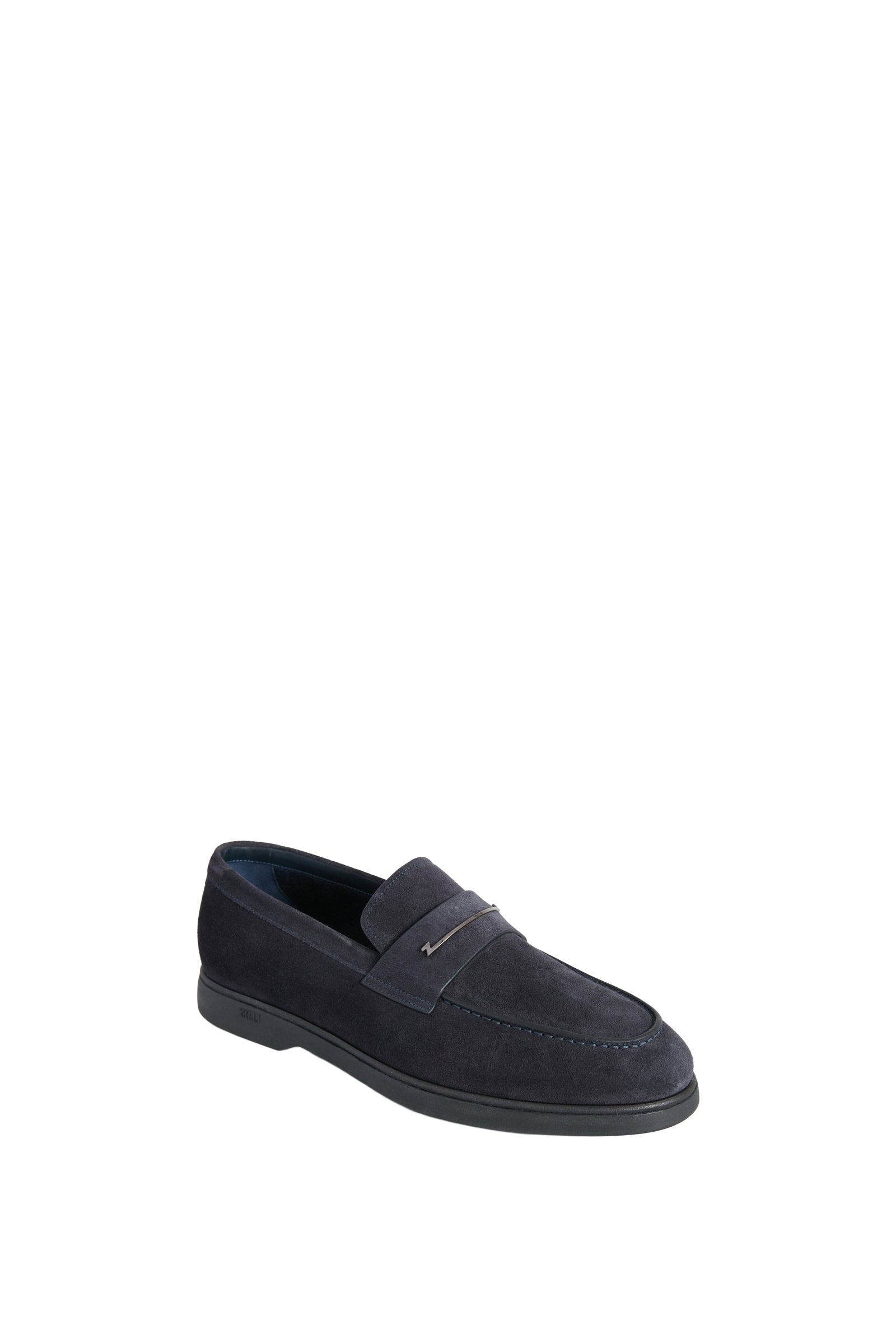 Mocassins à détail métallique en cuir exotique - Bleu