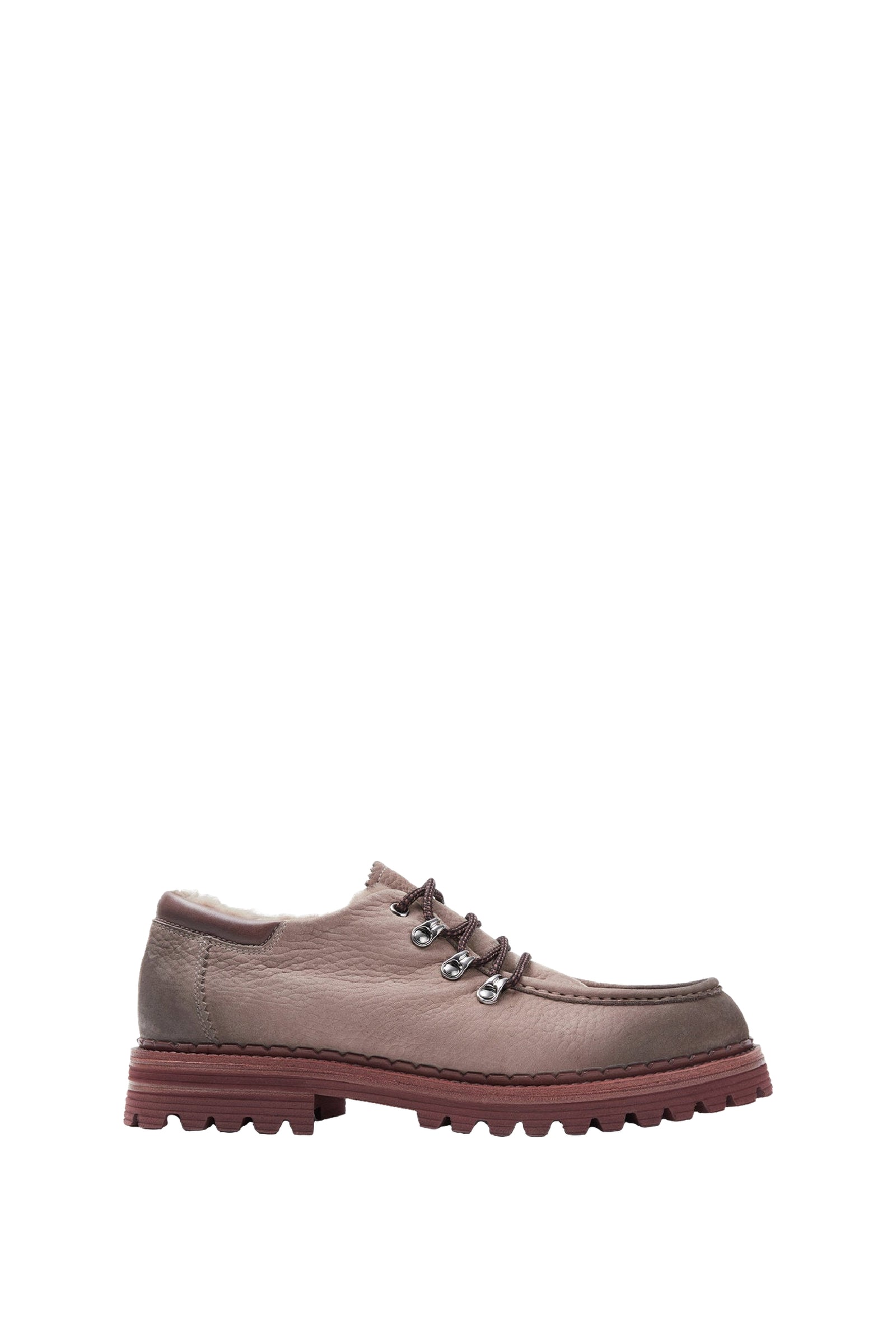 Mocassins à semelle crantée en cuir - Beige & Marron